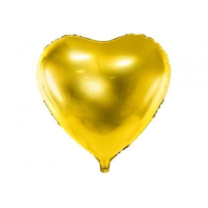 Folinis balionas "Širdelė" 61 cm auksinė